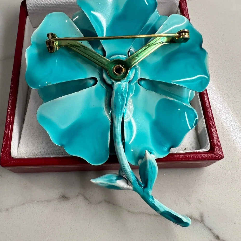 Royal Adderley Floral Bone China Brooch Pin And Earrings Jewelry Made in England - Picture 5 of 10